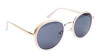 Female Medium Round Sunglasses. Golden&Pink Frame