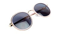 Female Medium Round Sunglasses. Golden&Pink Frame