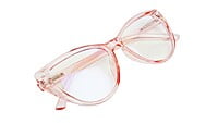 Female Oversize Cat Eye Spectacle Frame. See Through Pink Color Female Oversize Cat Eye Spectacle Frame. See Through Pink Color