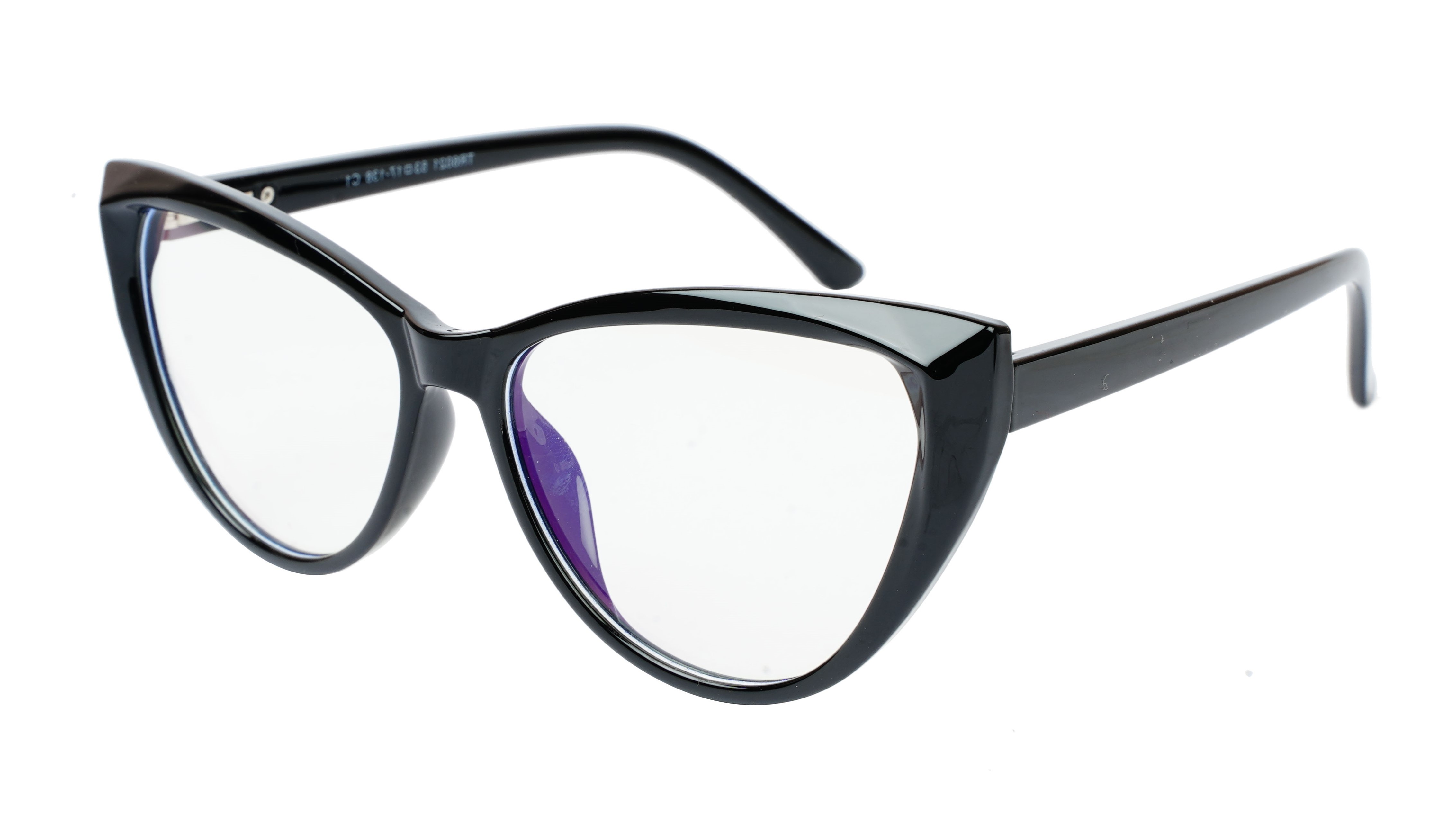 Female Oversize Cat Eye Spectacle Frame. Matte Black
