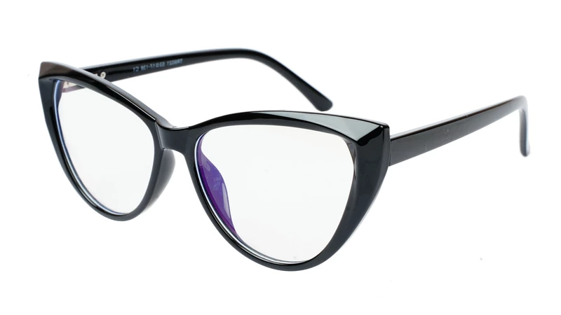 Female Oversize Cat Eye Spectacle Frame. Matte Black