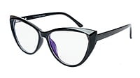 Female Oversize Cat Eye Spectacle Frame. Glossy Black Female Oversize Cat Eye Spectacle Frame. Glossy Black