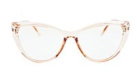 Female Oversize Cat Eye Spectacle Frame. See Through Brown Color Female Oversize Cat Eye Spectacle Frame. See Through Brown Color