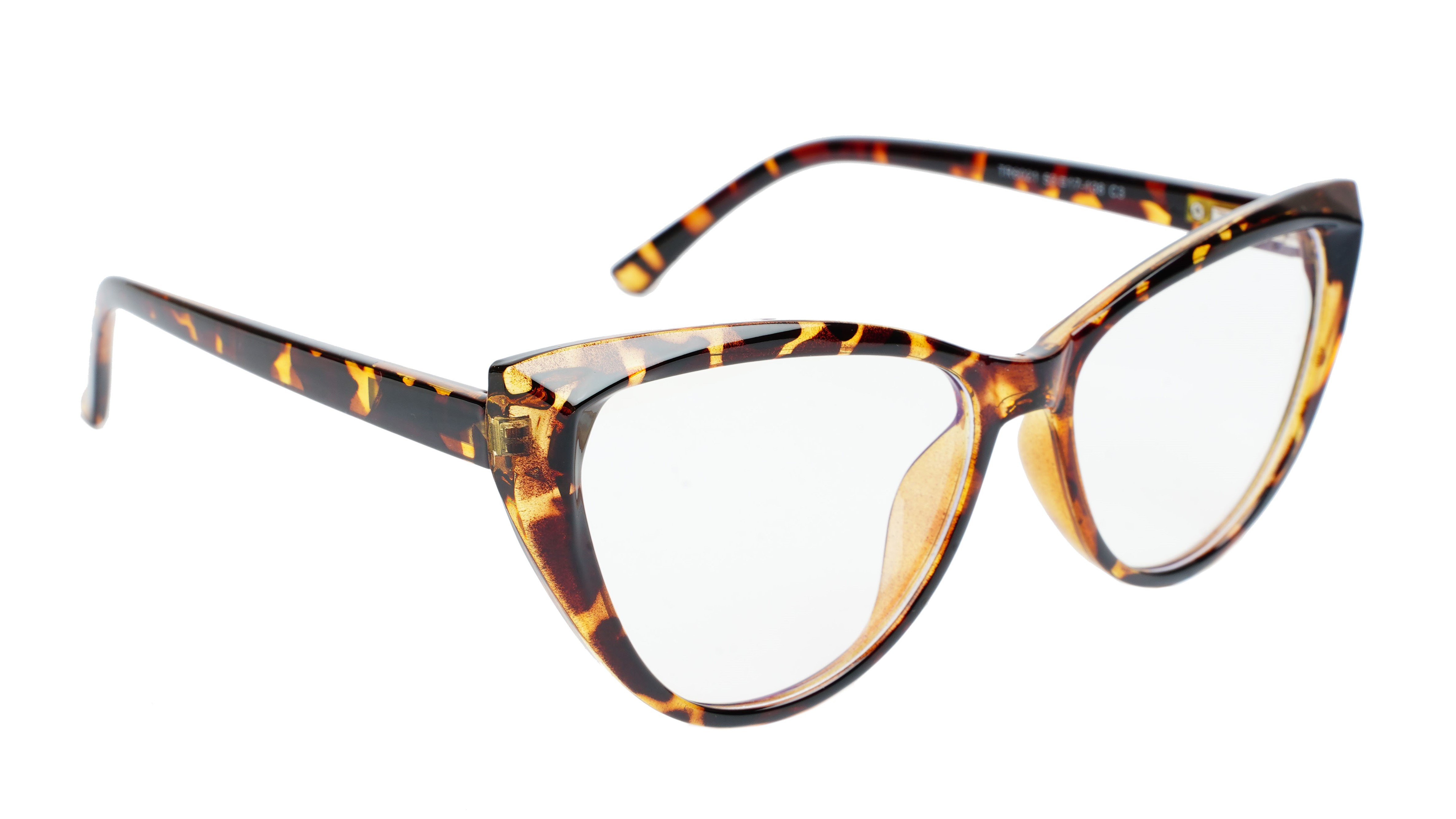 Female Oversize Cat Eye Spectacle Frame. Leopard Print