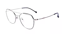 Soigné Unisex Aviator Spectacle Frame.Black&Silver-Medium
