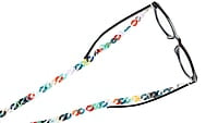 Soigné Female Large Cateye Sunglasses.Glossy Black with Multi Color Sunglasses Chain Soigné Female Large Cateye Sunglasses.Glossy Black with Multi Color Sunglasses Chain