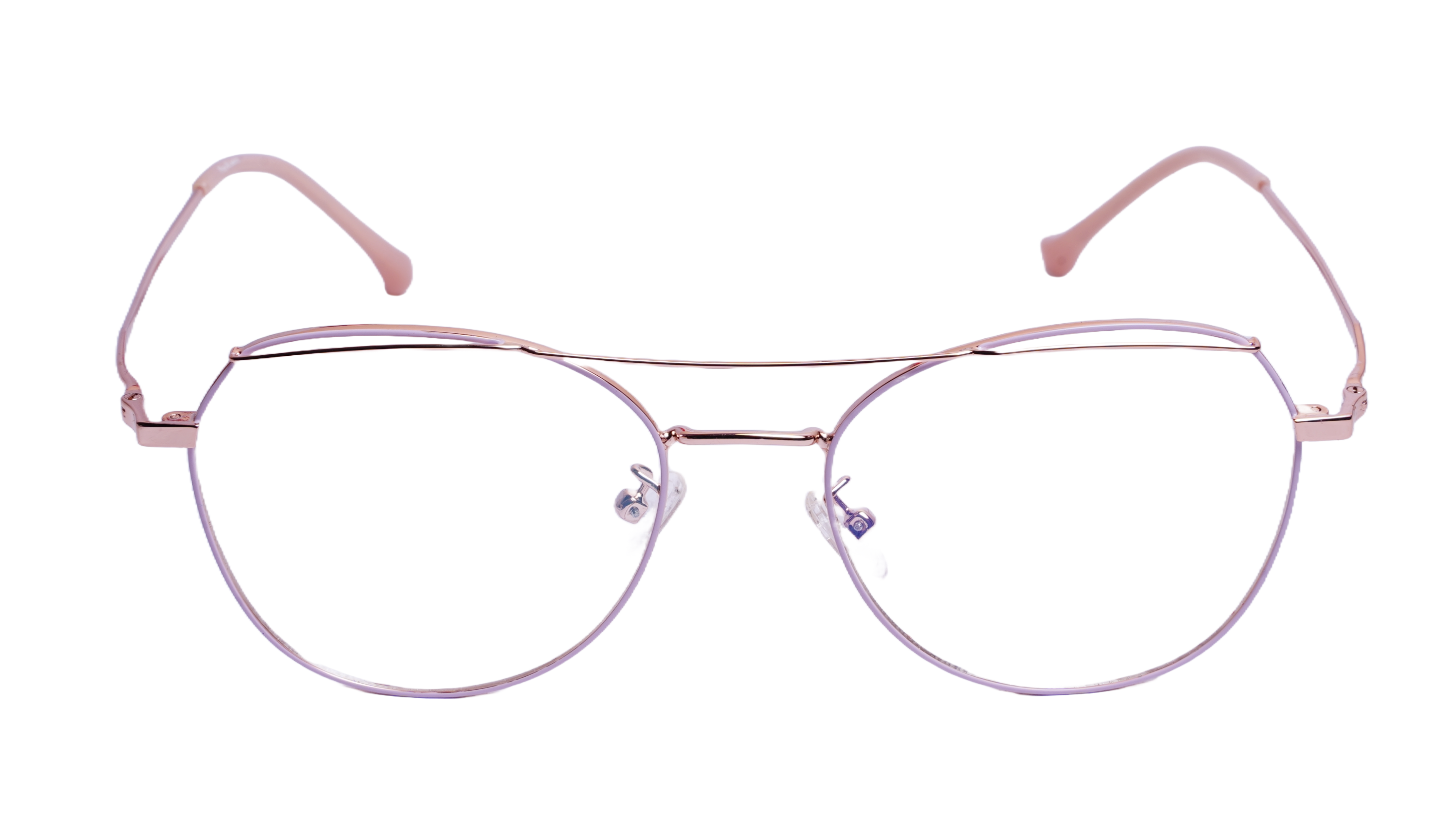 Soigné Unisex Aviator Spectacle Frame.Rose gold-Medium