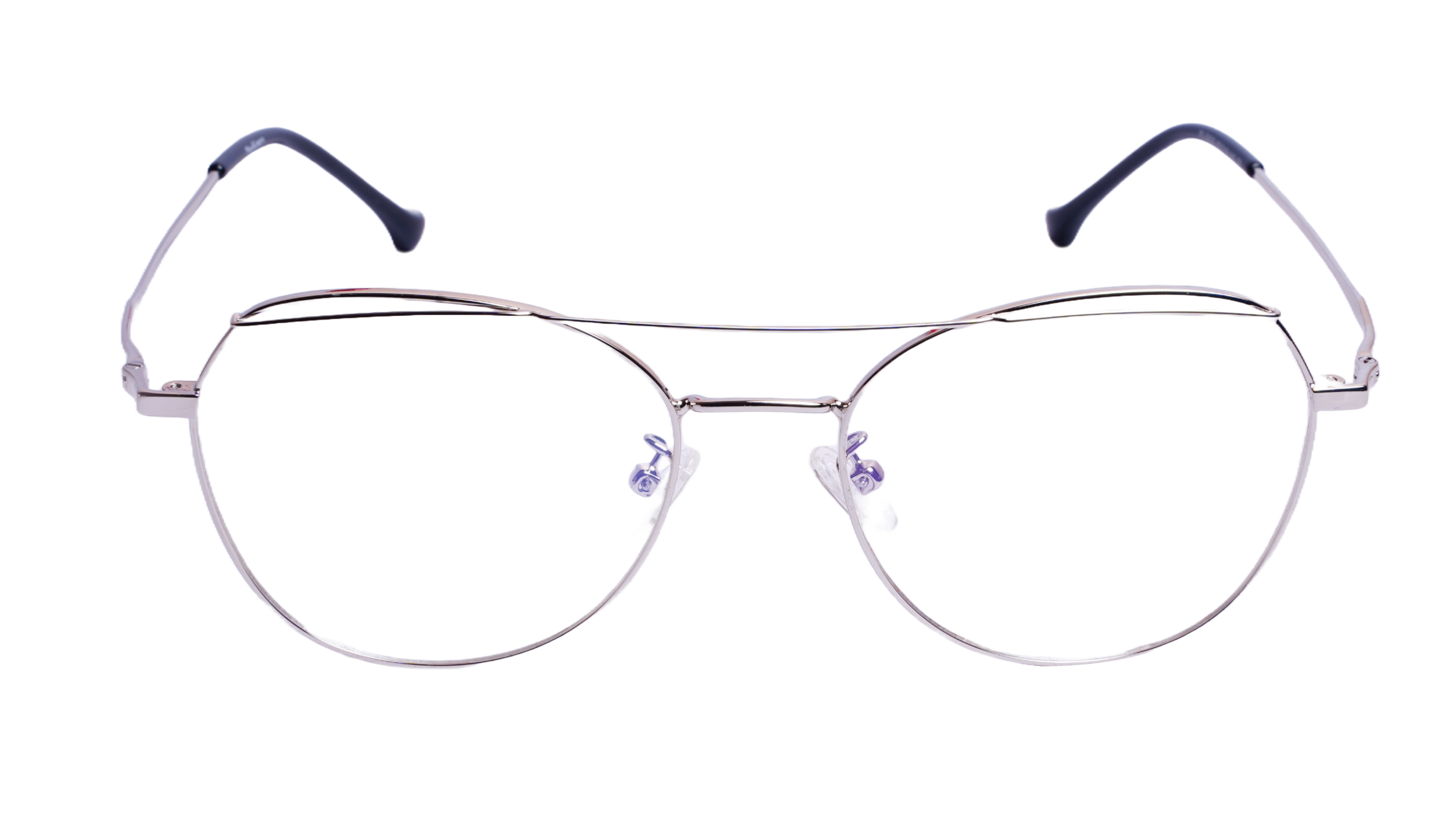 Soigné Unisex Aviator Spectacle Frame.Silver Color-Medium