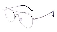 Soigné Unisex Aviator Spectacle Frame.Silver Color-Medium Soigné Unisex Aviator Spectacle Frame.Silver Color-Medium