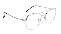Soigné Unisex Aviator Spectacle Frame.Silver Color-Medium Soigné Unisex Aviator Spectacle Frame.Silver Color-Medium