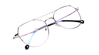 Soigné Unisex Aviator Spectacle Frame.Silver Color-Medium Soigné Unisex Aviator Spectacle Frame.Silver Color-Medium