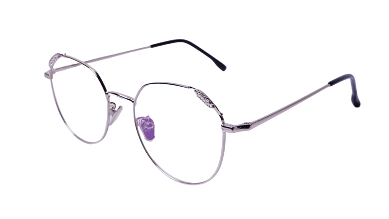 Soigné Female Round Spectacle Frame.Silver-Medium Soigné Female Round Spectacle Frame.Silver-Medium