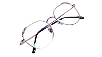 Soigné Female Round Spectacle Frame.Silver-Medium Soigné Female Round Spectacle Frame.Silver-Medium