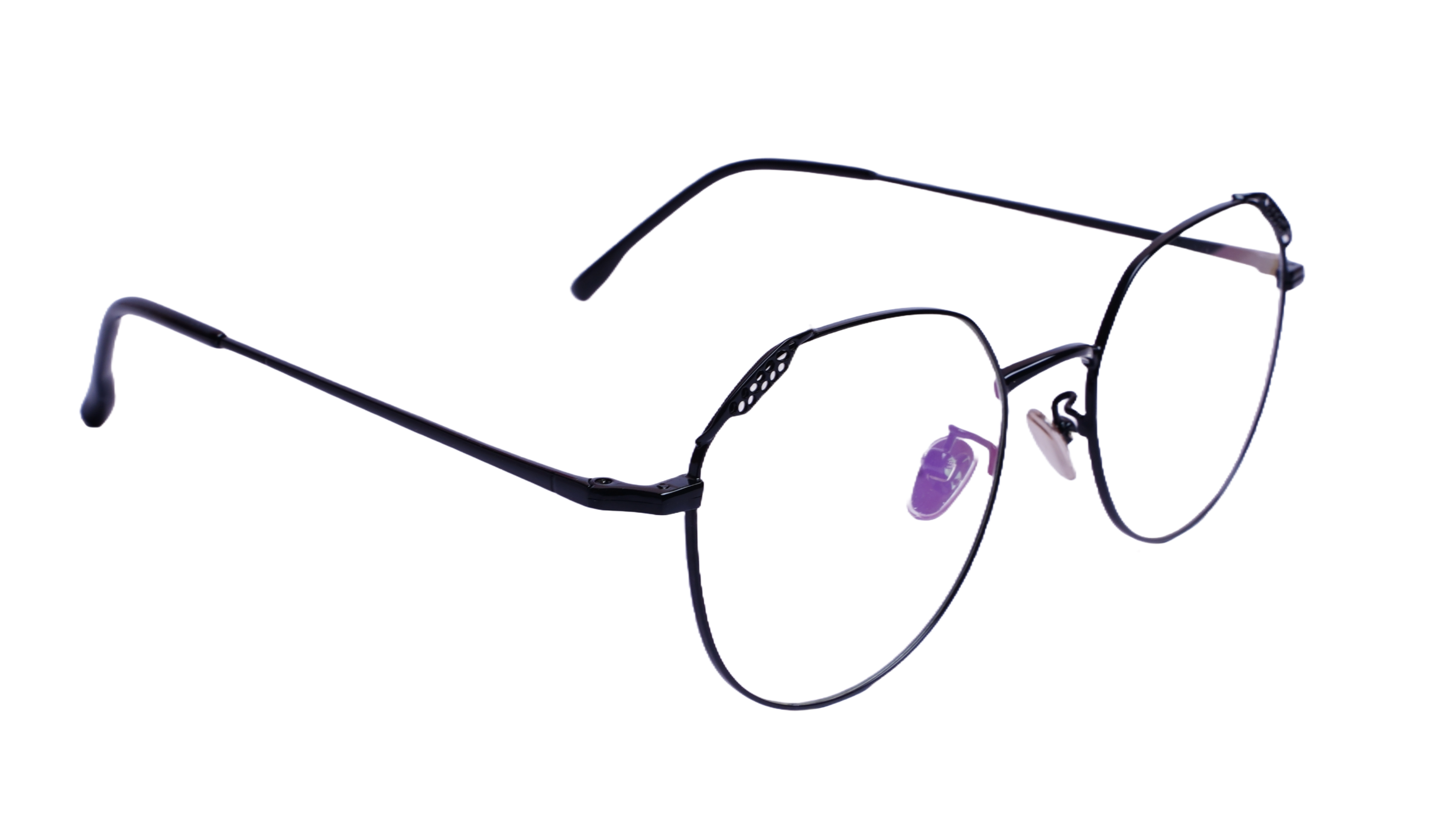 Soigné Female Round Spectacle Frame.Black-Medium