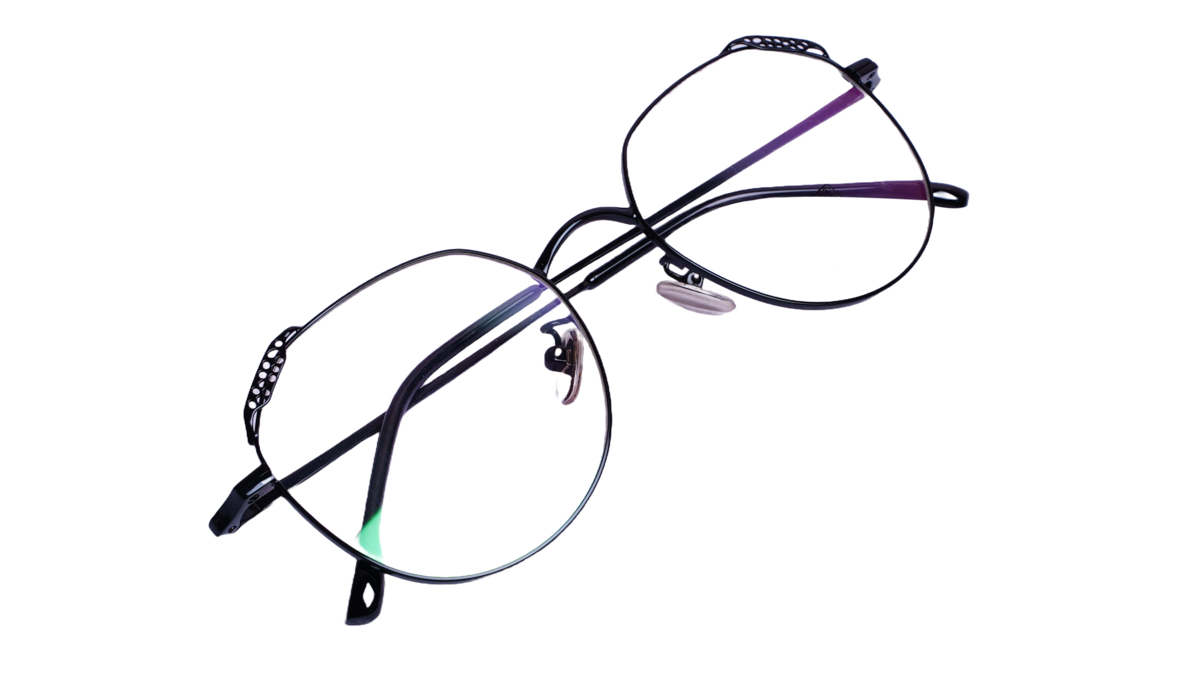 Soigné Female Round Spectacle Frame.Black-Medium