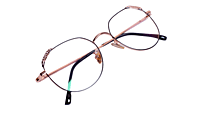 Soigné Female Round Spectacle Frame.Golden&Black-Medium Soigné Female Round Spectacle Frame.Golden&Black-Medium