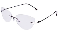 Female Rimless Cat Eye Spectacle Frame. Bronze Color Metal Frame. Size-MEDIUM.
