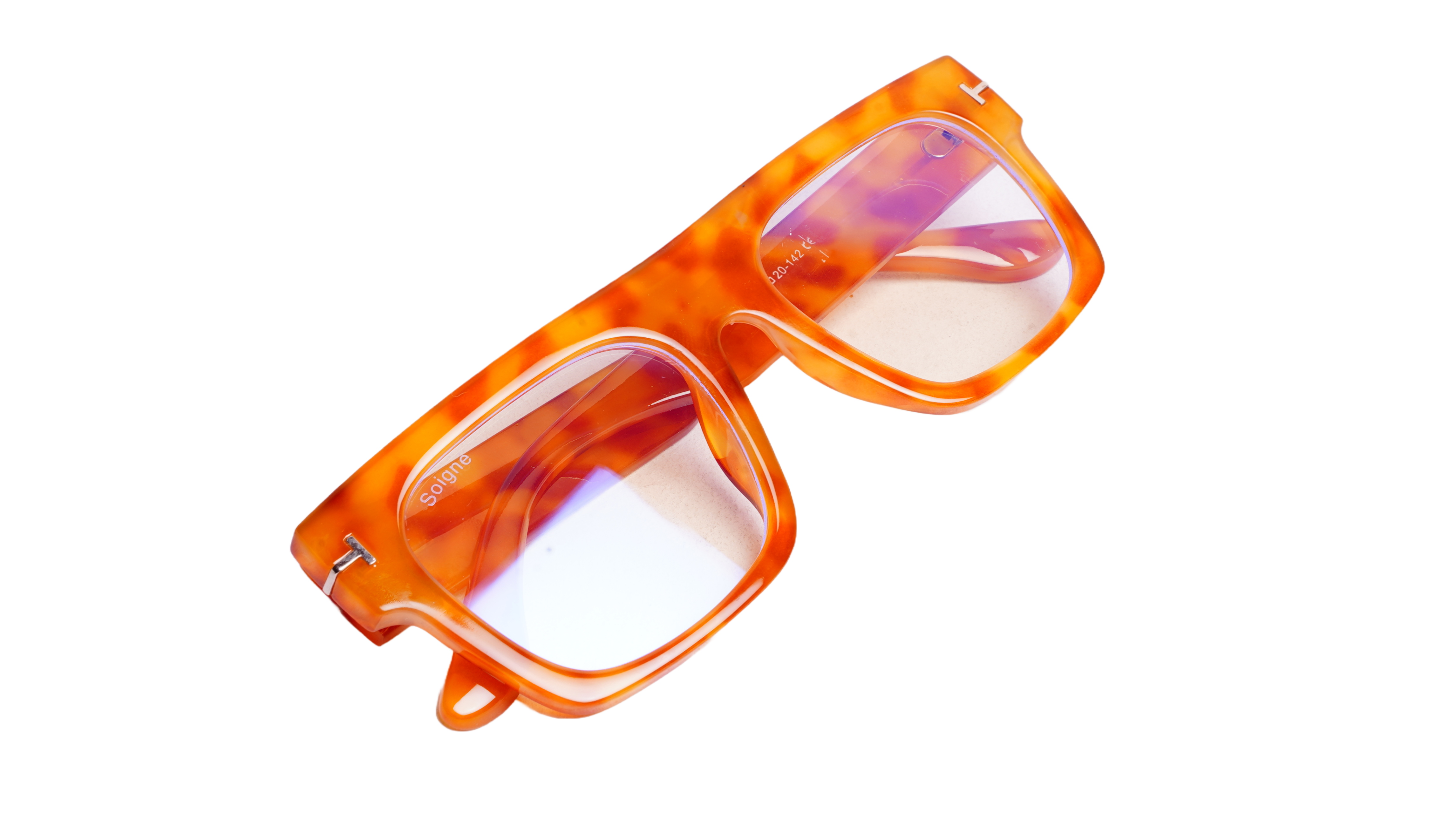 Soigné Unisex Oversized Square Spectacle Frame.Yellow&Brown