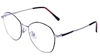 Unisex Pentagon Spectacle Frame. Silver & Black Frame Unisex Pentagon Spectacle Frame. Silver & Black Frame