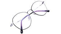 Unisex Pentagon Spectacle Frame. Silver & Black Frame