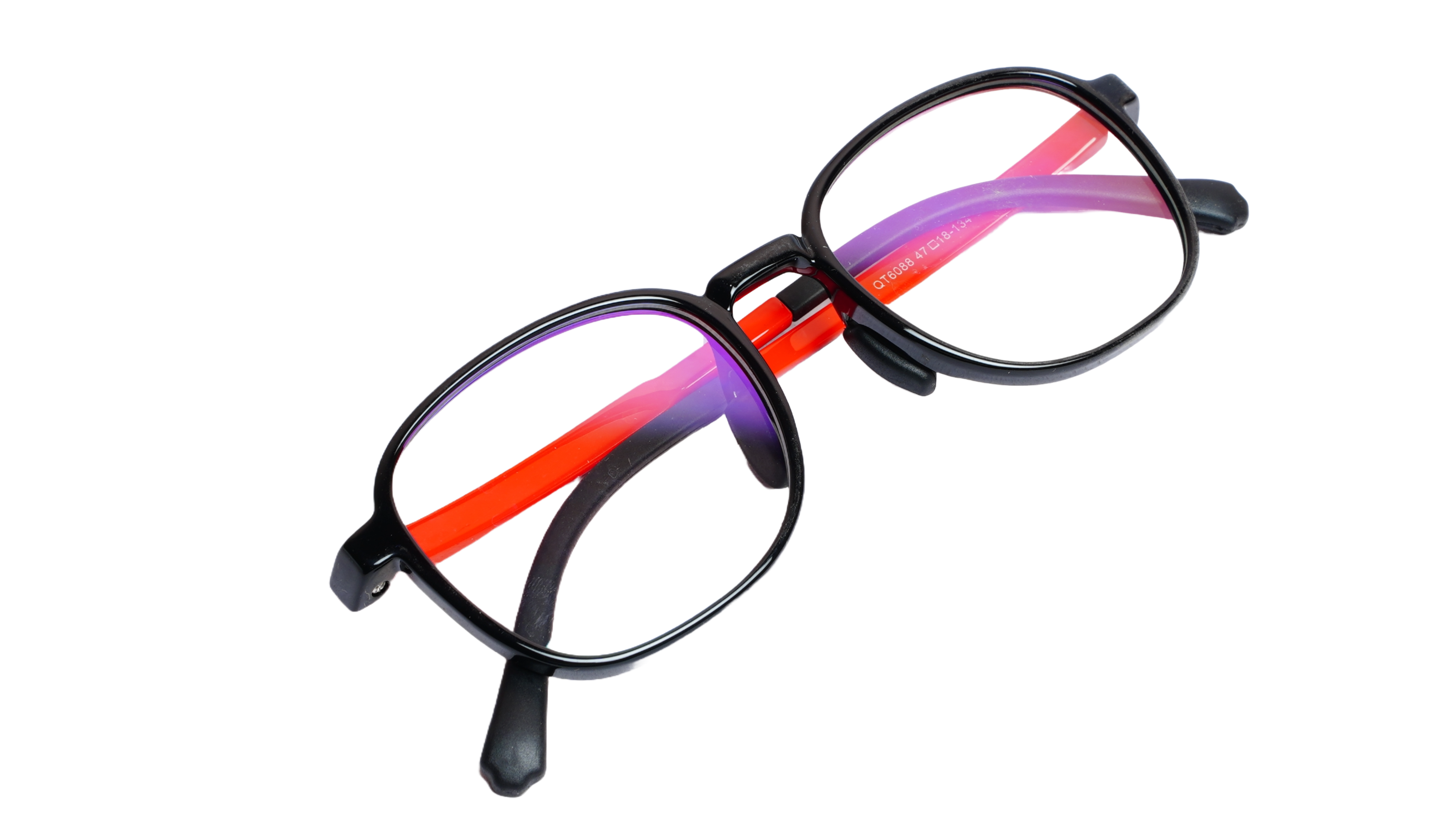 Soigné Kids Square Spectacle Frame.Black&Red.(7-13)Y-Unisex