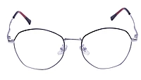 Unisex Pentagon Spectacle Frame. Silver & Black Color Frame. Size Map-MEDIUM.