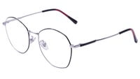 Unisex Pentagon Spectacle Frame. Silver & Black Color Frame. Size Map-MEDIUM. Unisex Pentagon Spectacle Frame. Silver & Black Color Frame. Size Map-MEDIUM.