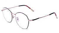 Unisex Pentagon Spectacle Frame. Black &Rose Gold Color Frame. Size-MEDIUM.