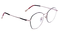 Unisex Pentagon Spectacle Frame. Black &Rose Gold Color Frame. Size-MEDIUM.