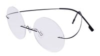 Unisex Rimless Round Flexible Spectacle Frame. Black Color Metal Frame. Unisex Rimless Round Flexible Spectacle Frame. Black Color Metal Frame.