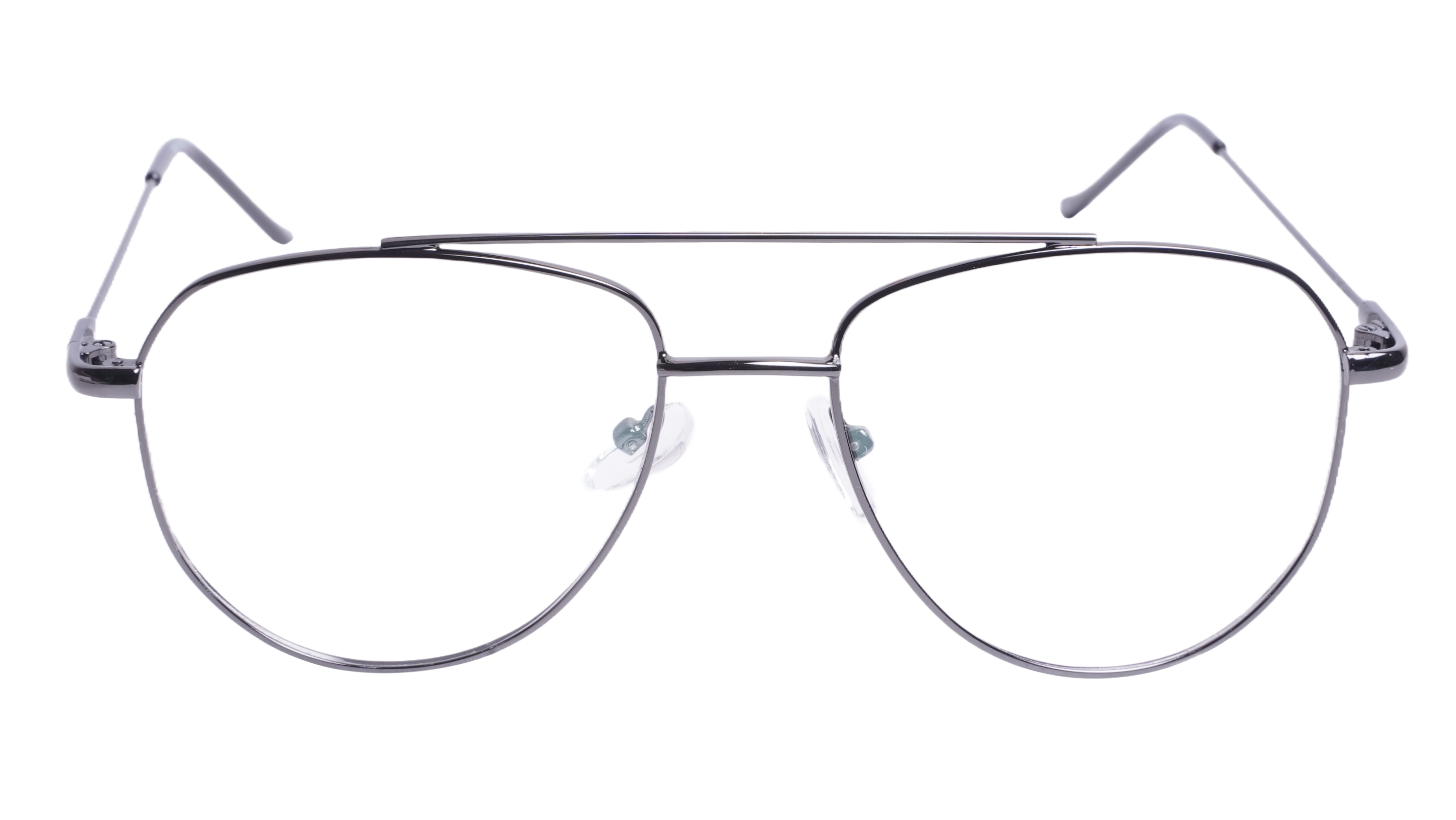 Soigné Unisex Aviator Spectacle Frame.Glossy Black-Medium