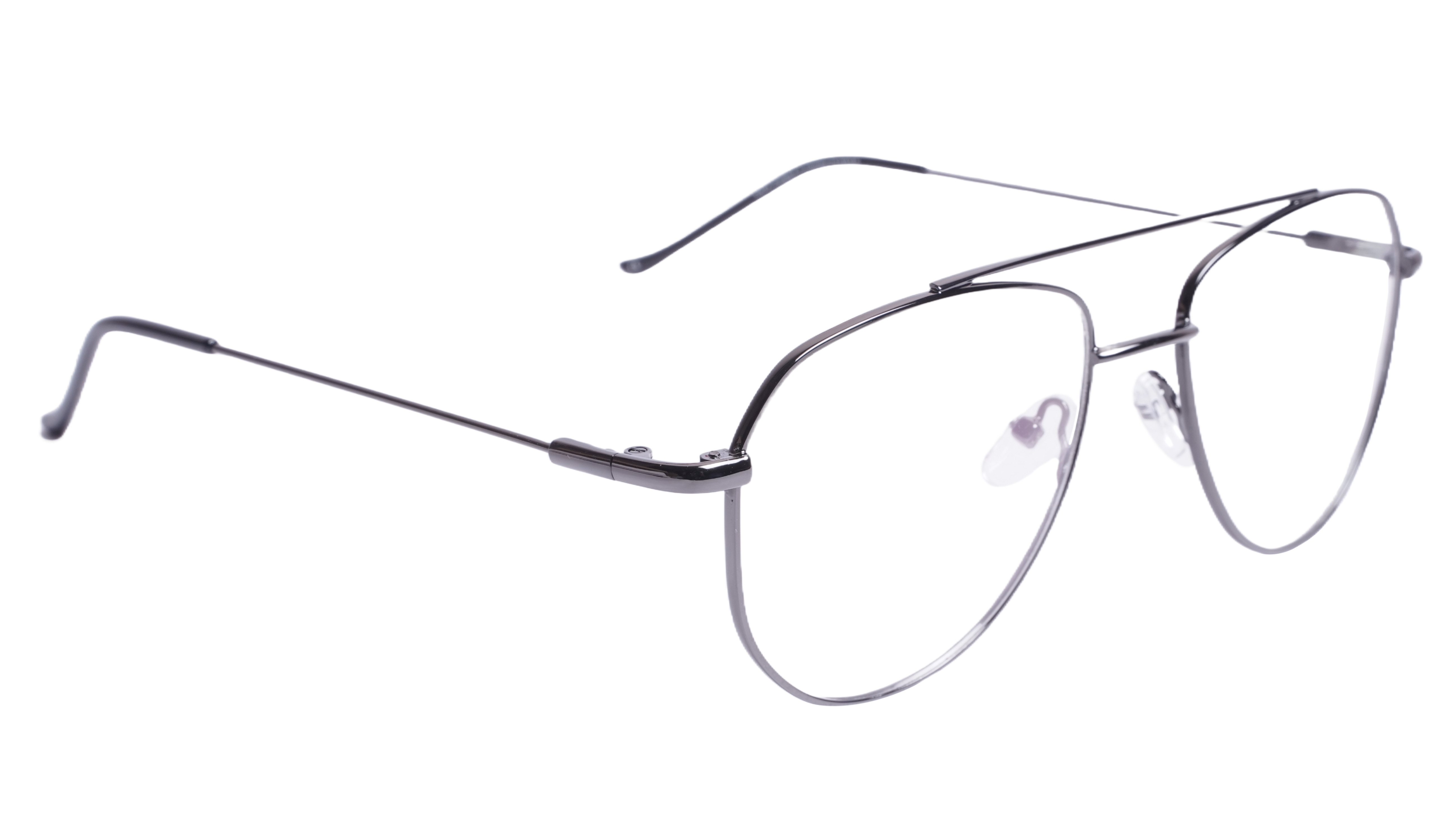 Soigné Unisex Aviator Spectacle Frame.Glossy Black-Medium