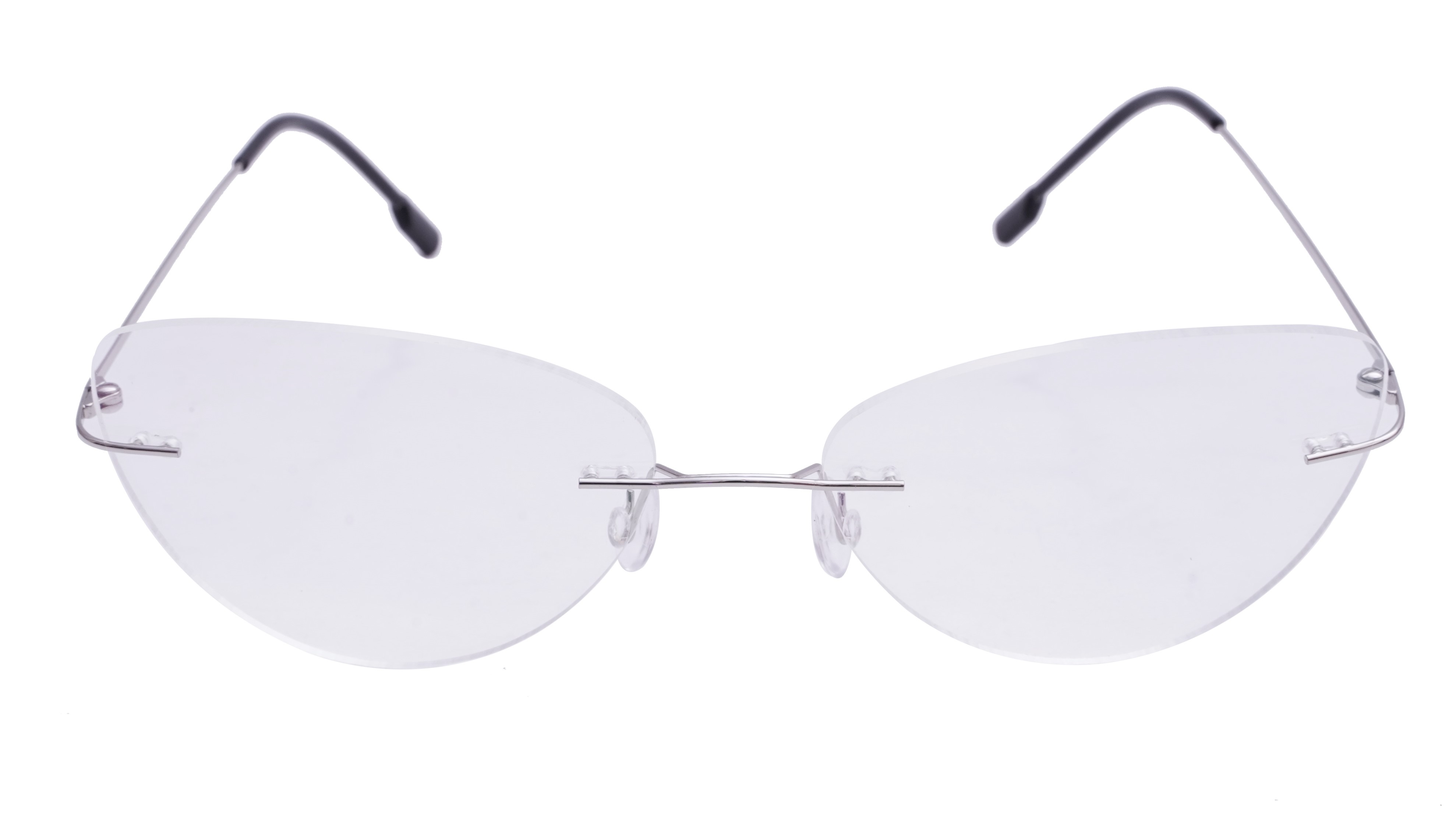 Soigné Female Medium Rimless Cat Eye Spectacle Frame.Black with Soigné Female Medium Rimless Cat Eye Spectacle Frame.Black