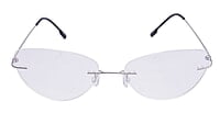 Soigné Female Medium Rimless Cat Eye Spectacle Frame.Black with Soigné Female Medium Rimless Cat Eye Spectacle Frame.Black