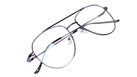 Soigné Unisex Aviator Spectacle Frame.Matte Black-Medium