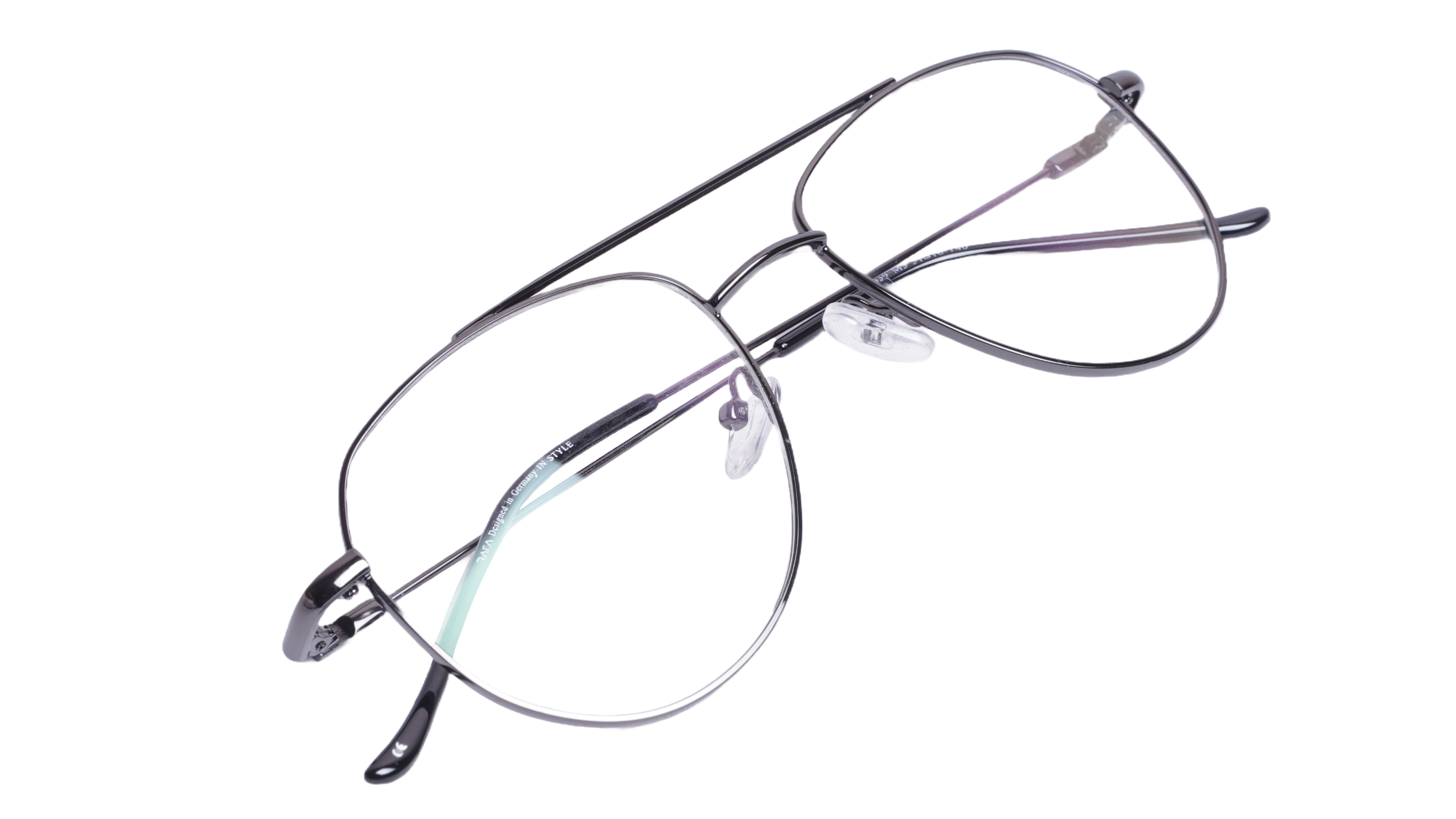 Soigné Unisex Aviator Spectacle Frame.Glossy Black-Medium
