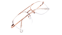 Soigné Unisex Large Half Rimmed Square Spectacle Frame.Rose Gold Soigné Unisex Large Half Rimmed Square Spectacle Frame.Rose Gold