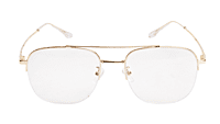 Soigné Unisex Half Rimmed Square Spectacle Frame.Gold-Large Soigné Unisex Half Rimmed Square Spectacle Frame.Gold-Large