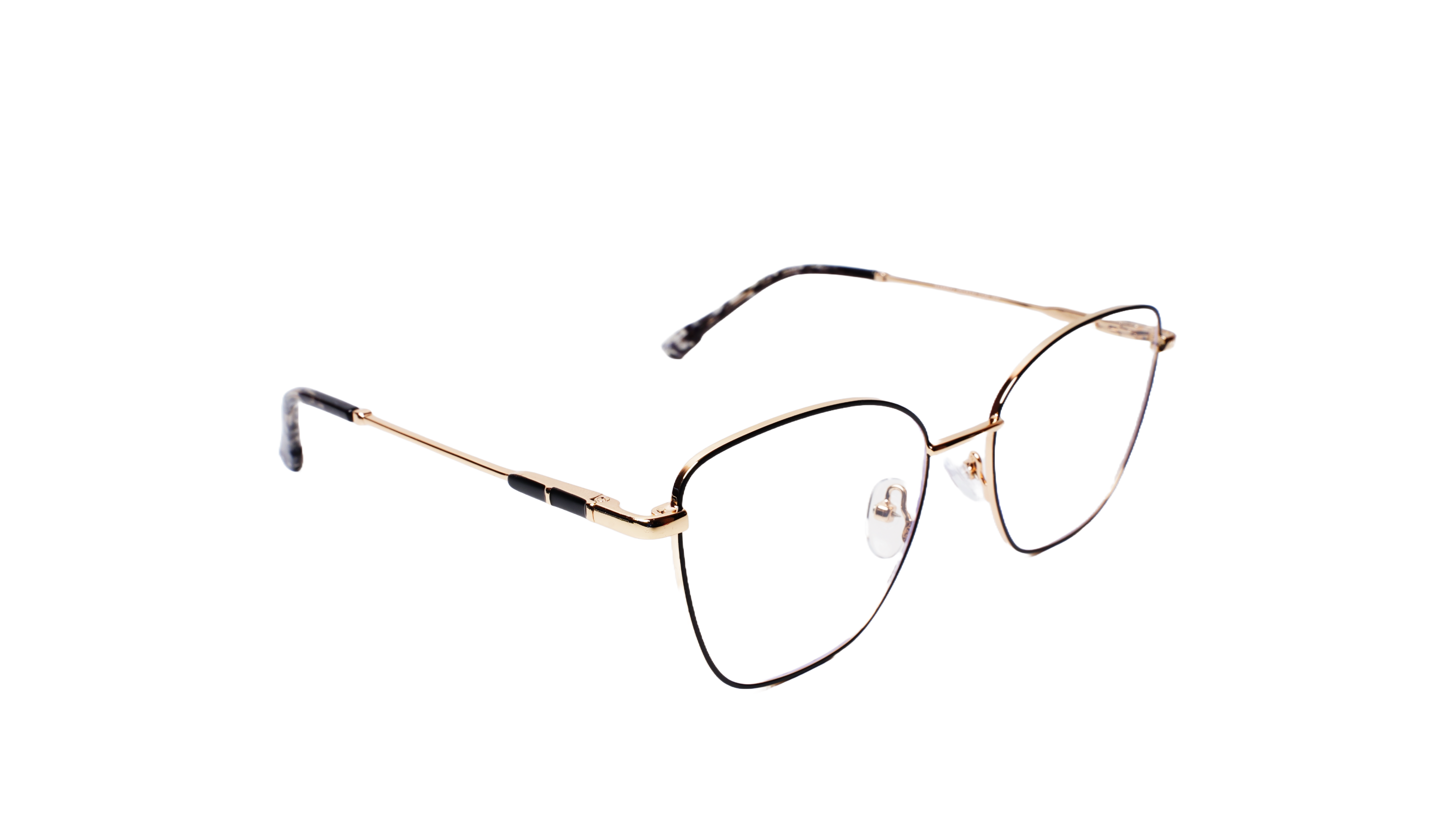 Soigné Female Medium Cat Eye Spectacle Frame.Black&Golden