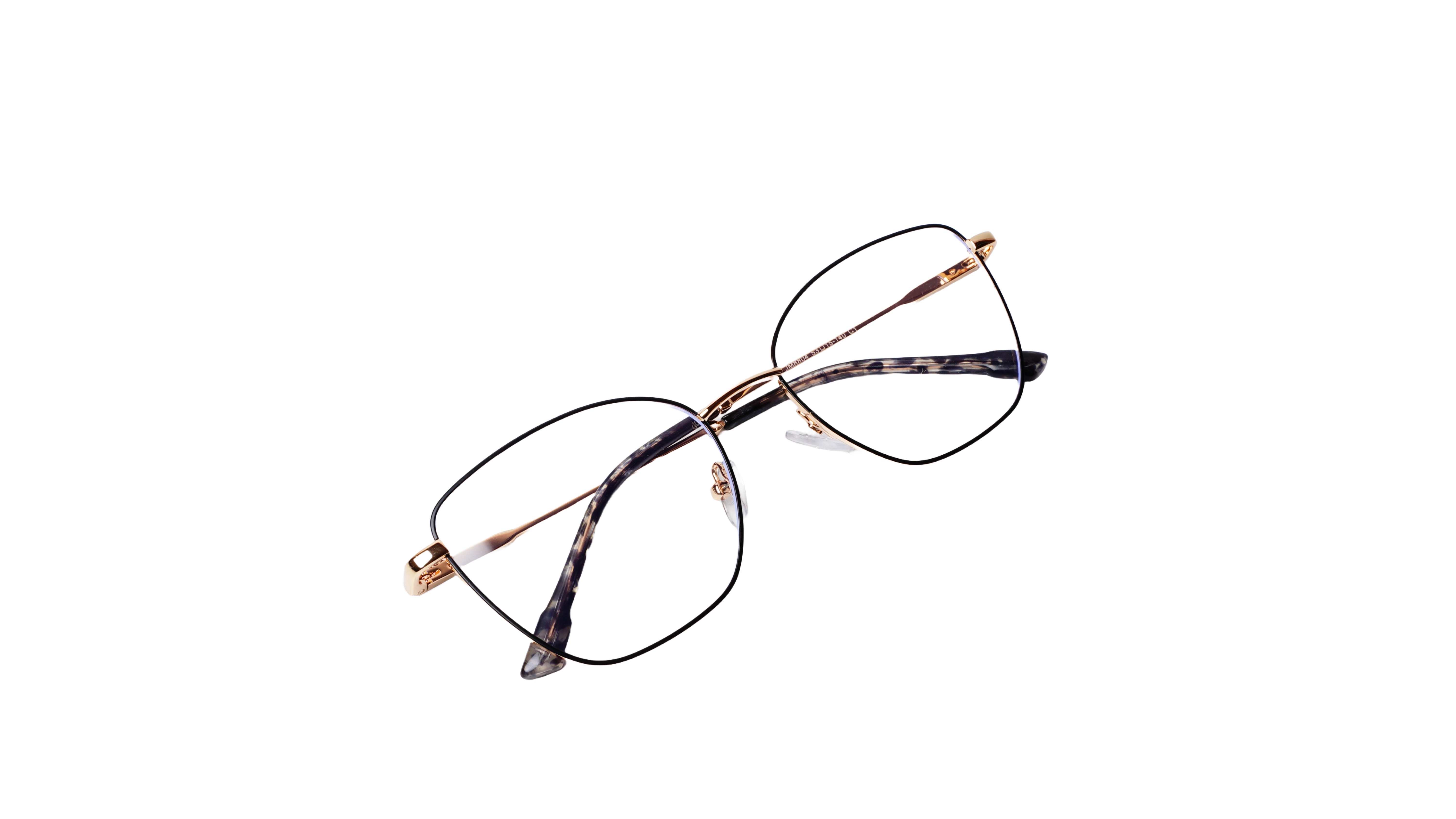 Soigné Female Medium Cat Eye Spectacle Frame.Black&Golden