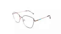 Soigné Female Medium Cat Eye Spectacle Frame.Black&Golden Metal Frame