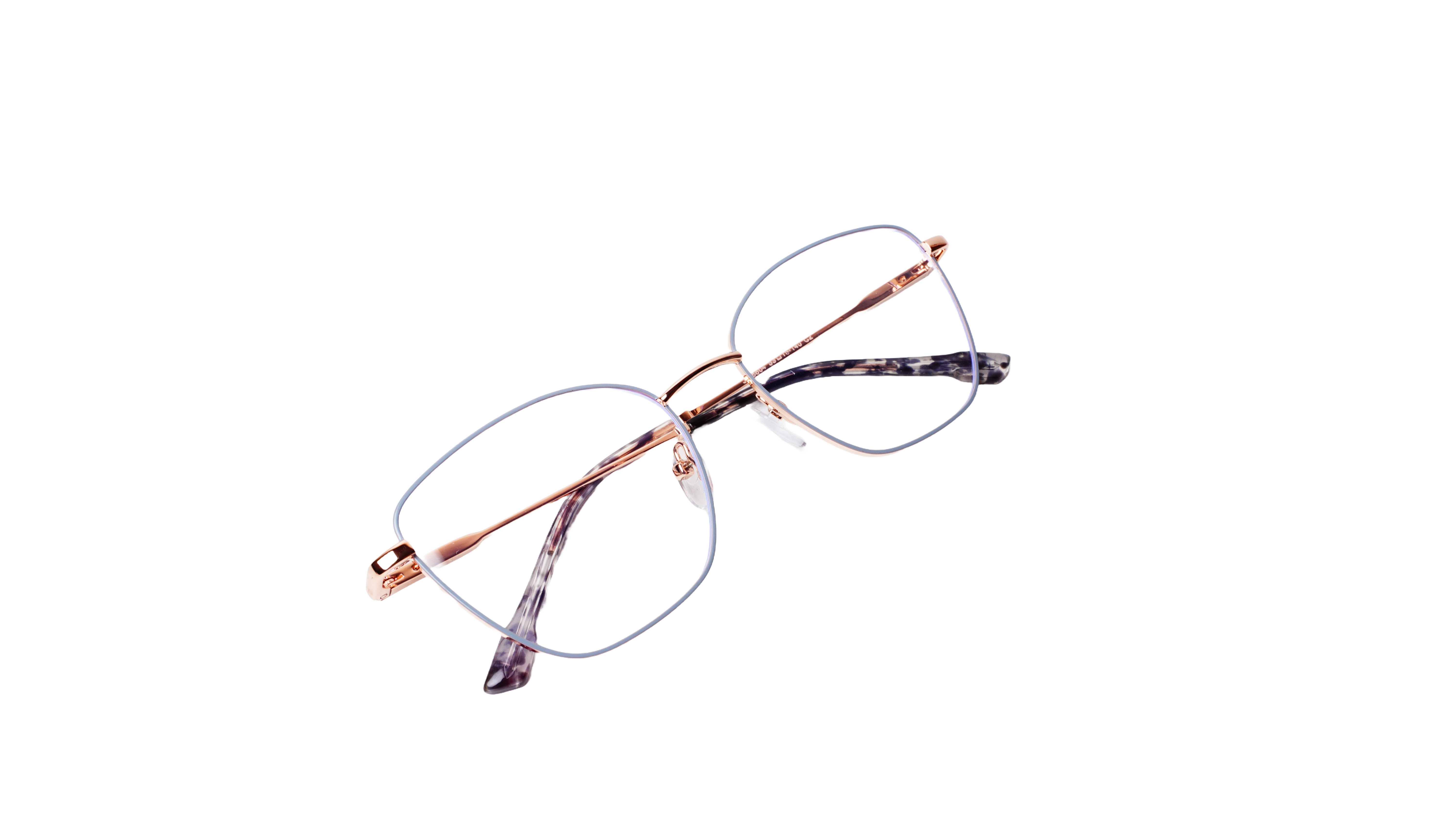 Soigné Female Medium Cat Eye Spectacle Frame.Black&Golden Metal Frame