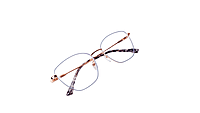 Soigné Female Medium Cat Eye Spectacle Frame.Black&Golden Metal Frame