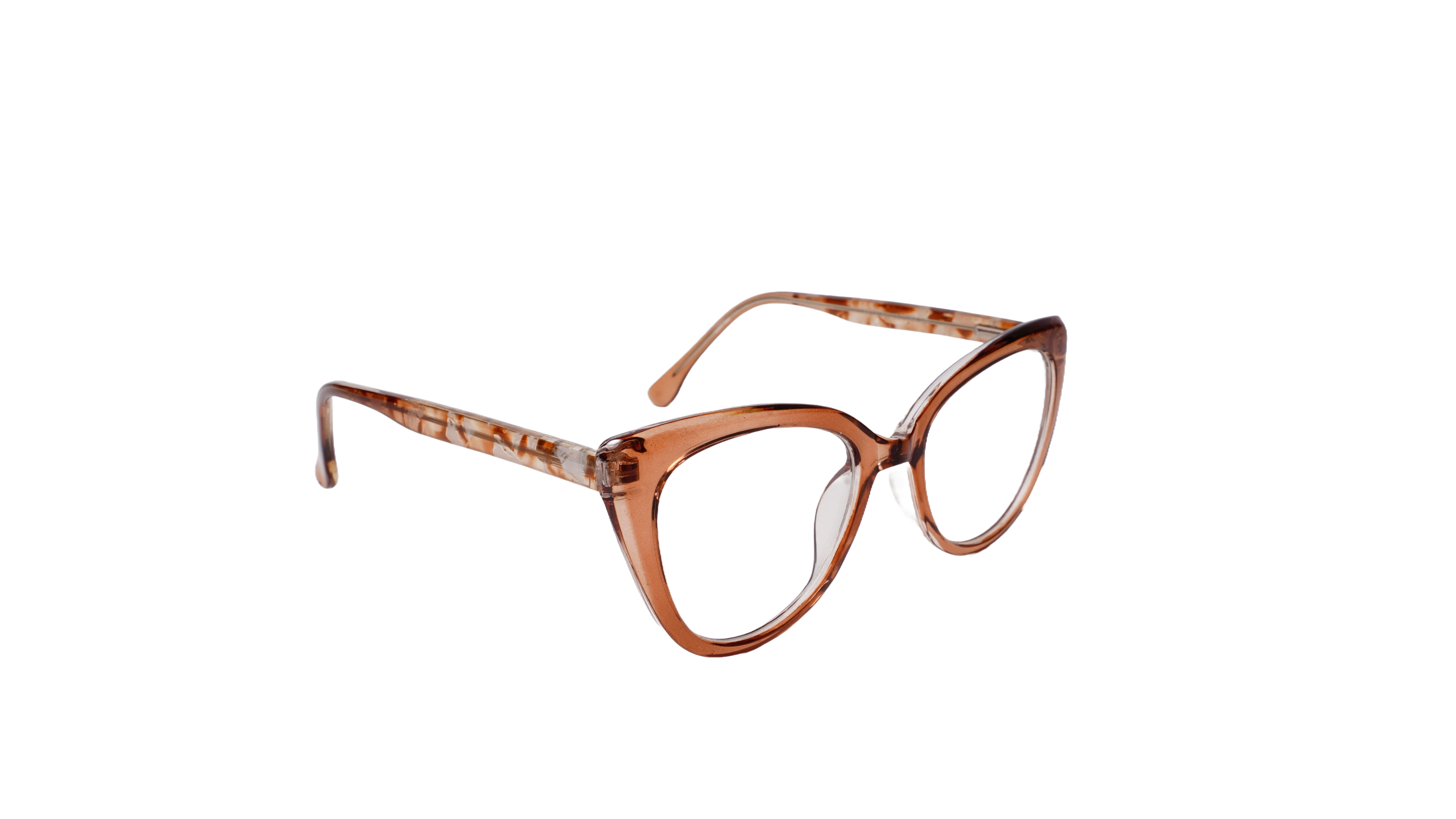 Soigné Female Oversize Cat Eye Spectacle Frame.Brown