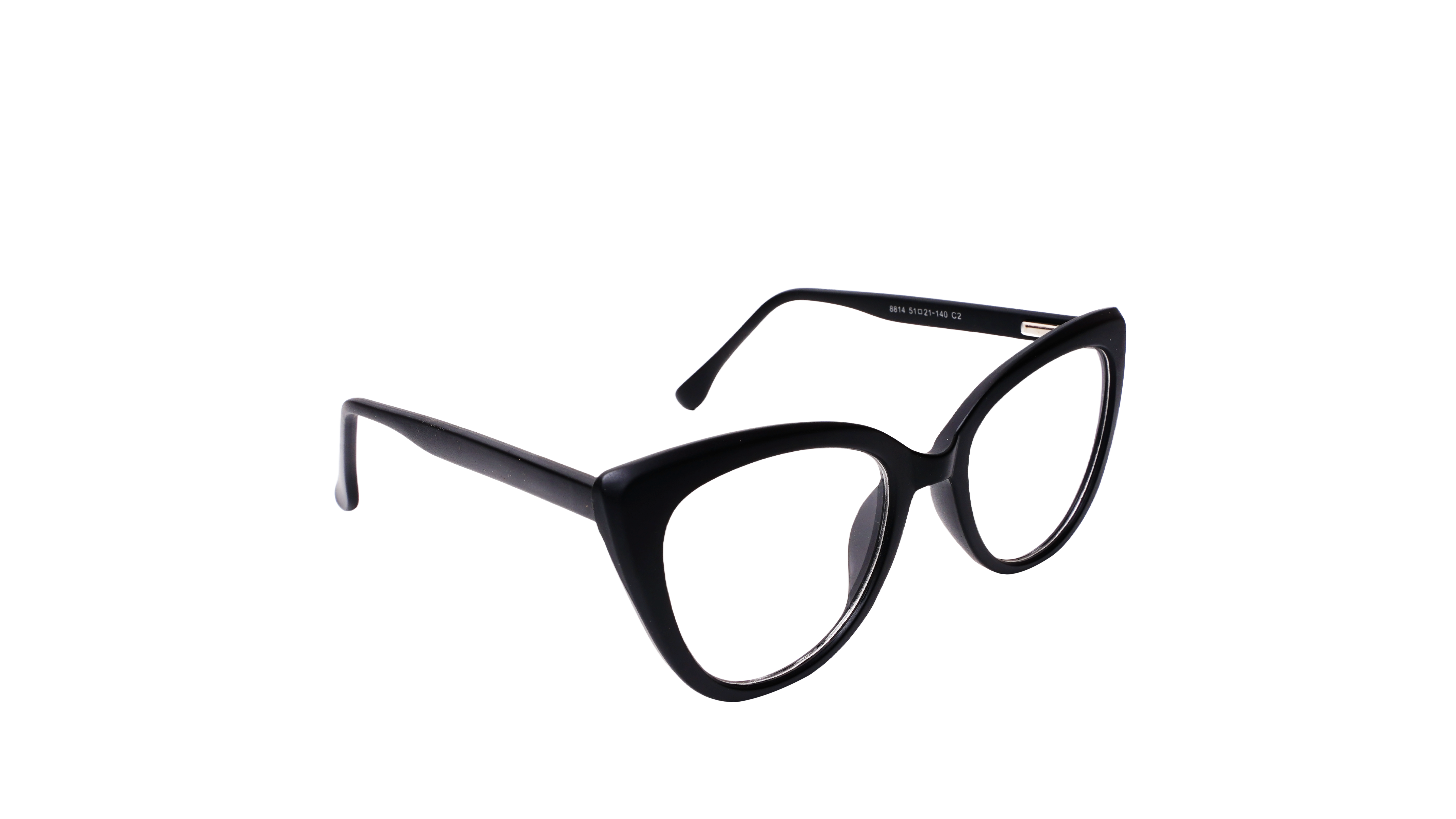 Soigné Female Oversize Cat Eye Spectacle Frame.Matte Black Color