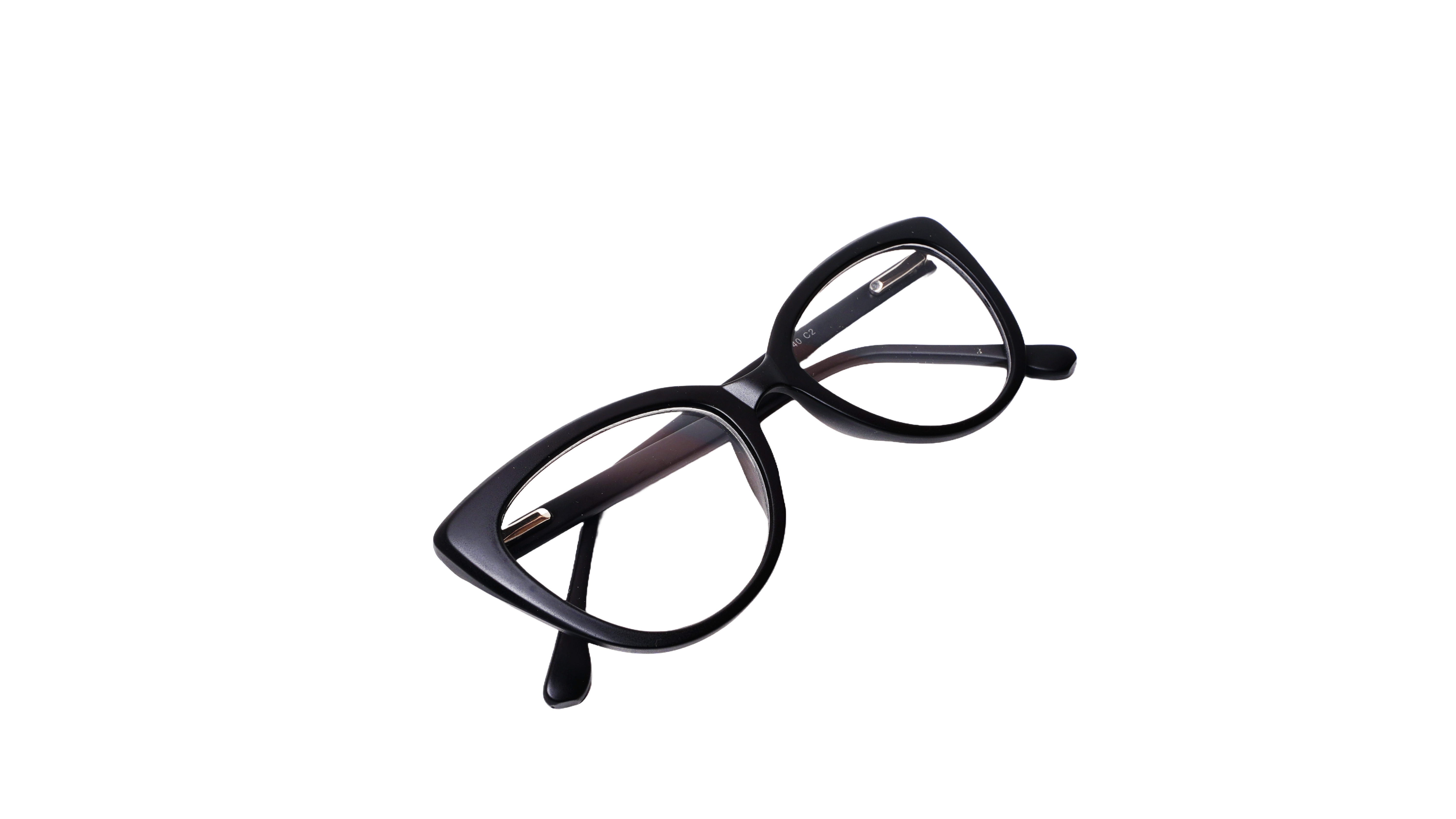 Soigné Female Oversize Cat Eye Spectacle Frame.Matte Black Color