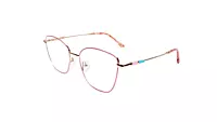 Soigné Female Medium Cat Eye Spectacle Frame.Pink&Golden Metal Frame