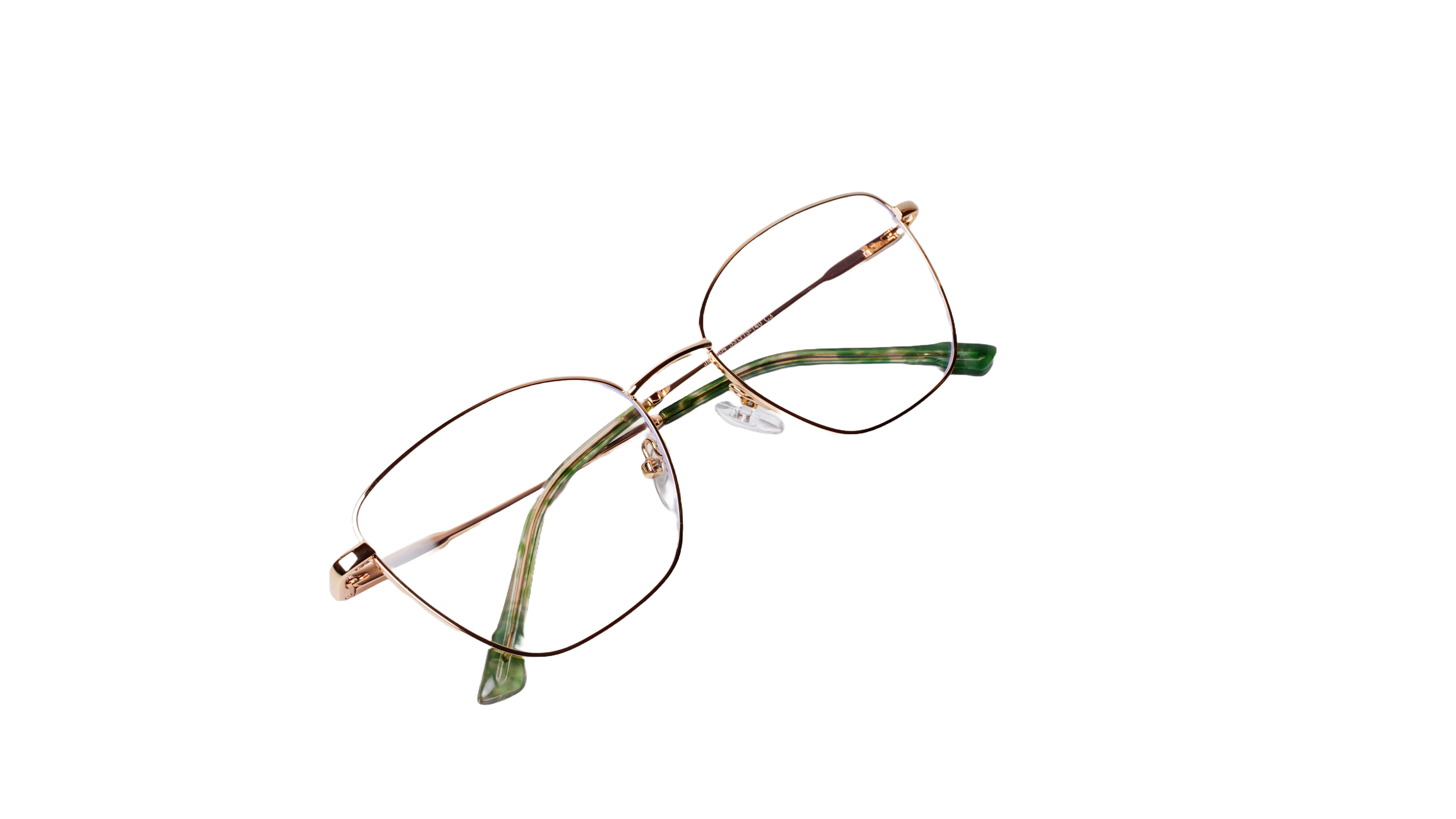 Soigné Female Medium Cat Eye Spectacle Frame.Golden Metal Frame