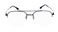 Soigné Unisex Half Rimmed Square Spectacle Frame.Matte Black-Large Soigné Unisex Half Rimmed Square Spectacle Frame.Matte Black-Large