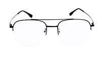 Soigné Unisex Half Rimmed Square Spectacle Frame.Matte Black Color-Large